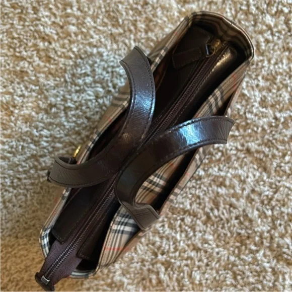 Burberry Beige and Brown Checkered Tote - Picture 6 of 13